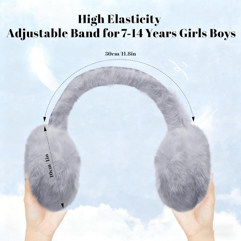 KDVOG Store Kids Winter Earmuffs Classic Foldable Warm Ear Muff Cute Furry Ear Warmers Cold Weather Plush Ear Covers for Boys Girls - Image 4